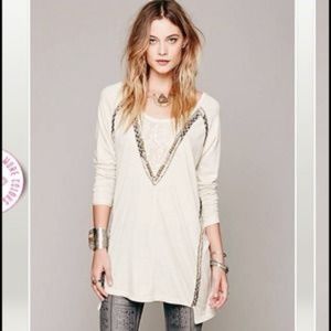 Free People Crossroads Beaded and Lace Tun…